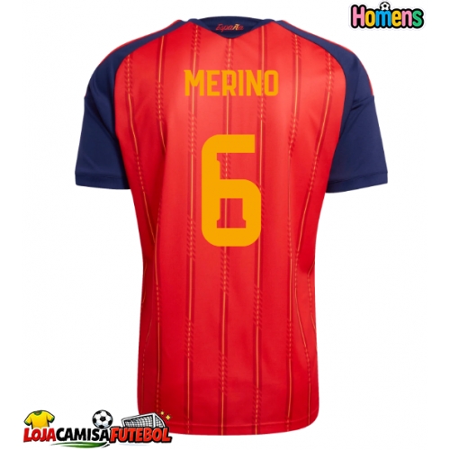 Camisa de Futebol Espanha Mikel Merino #6 Equipamento Principal Mundo 2026 Manga Curta